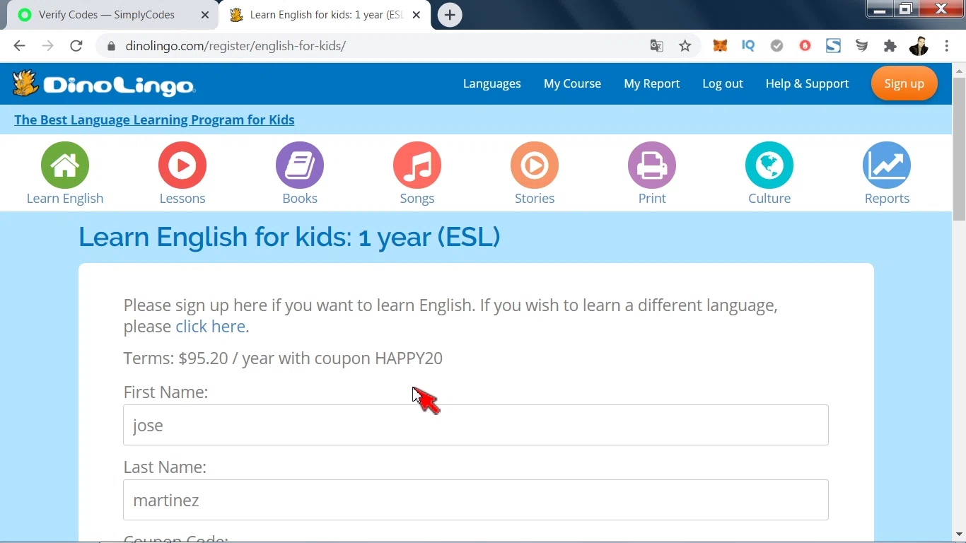 where to use eNotes promo code box
