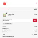 Dio Candle Company coupon verification screenshot