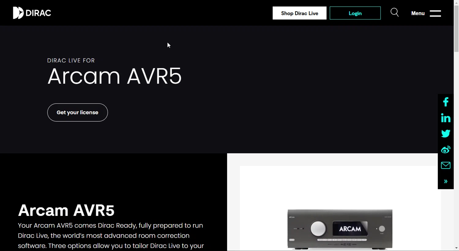 Dirac discount code screenshot showing code AVR5-ARCAM applied at Dirac checkout page. Uploaded by SimplyCodes community member Doomslayer on Jan 27, 2025