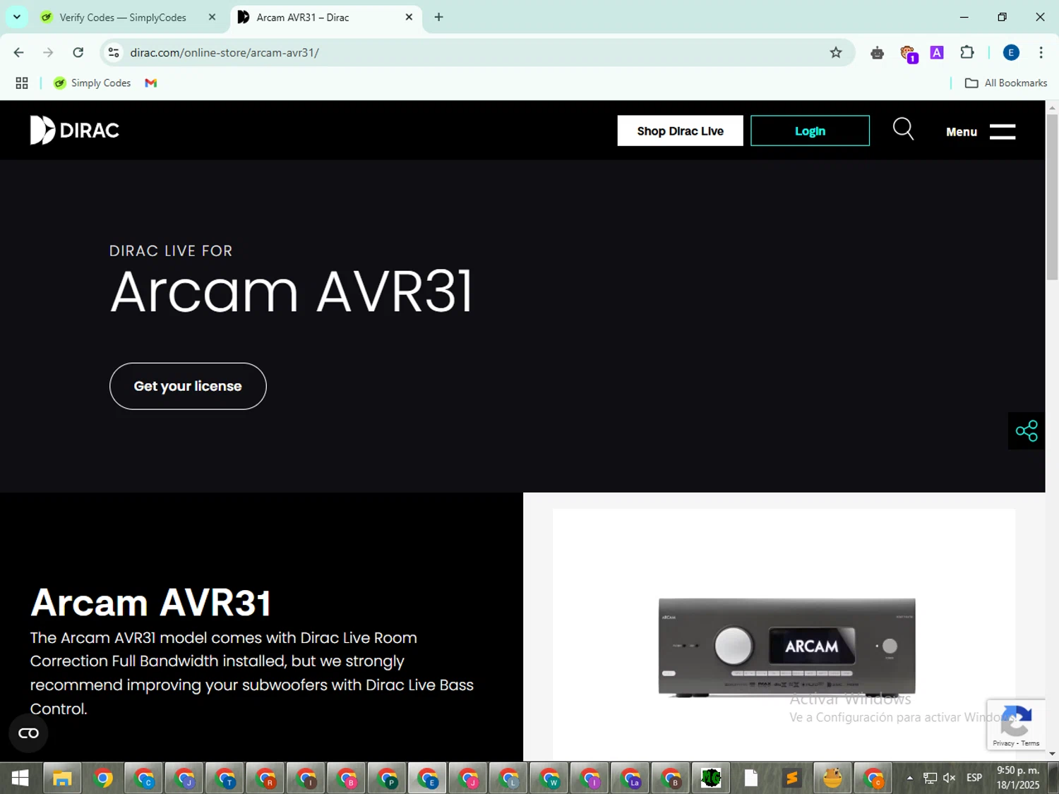 Dirac checkout page showing Dirac discount code box | Screenshot taken by SimplyCodes community member on Jan 19, 2025