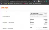 Dirt Legal coupon verification screenshot