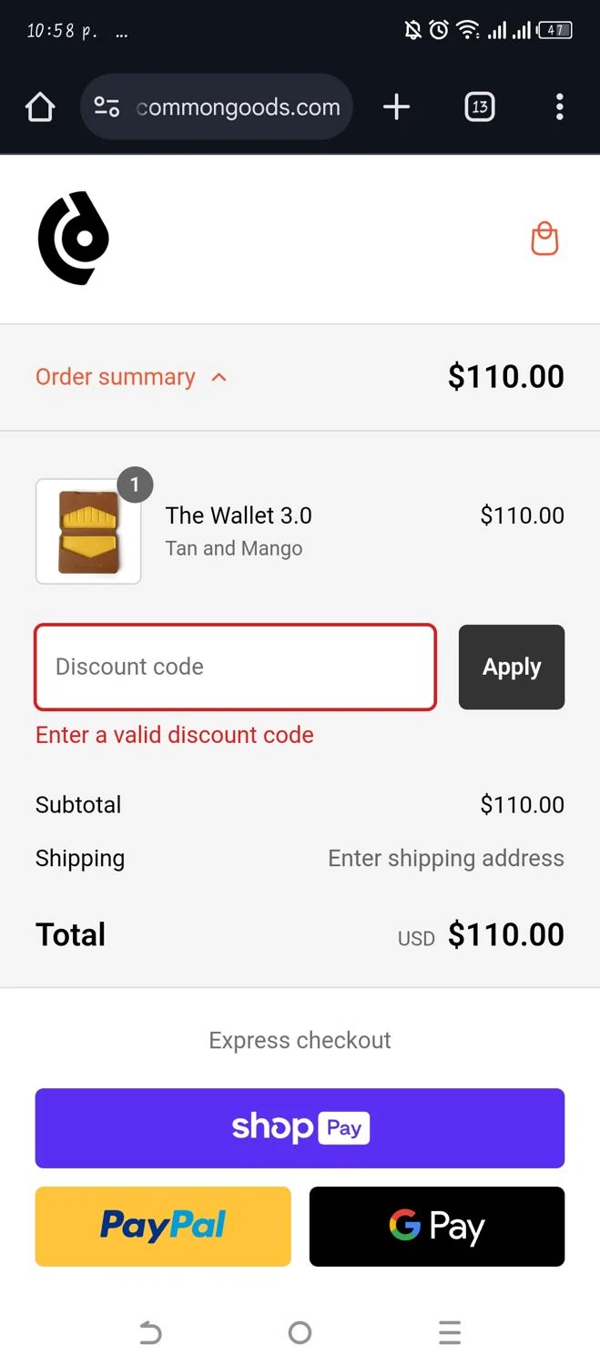 Discommon Goods promo code screenshot showing code COFFEELOVER applied at Discommon Goods checkout page. Uploaded by SimplyCodes community member WonderW on Feb 21, 2025