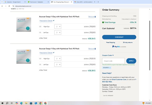 Discount Contacts checkout page showing Discount Contacts promo code box | Screenshot taken by SimplyCodes community member on Jun 18, 2025