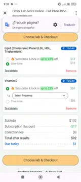 DiscountedLabs.com coupon verification screenshot