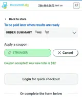 DiscountedLabs.com coupon verification screenshot