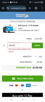 GRAB30 coupon verification screenshot