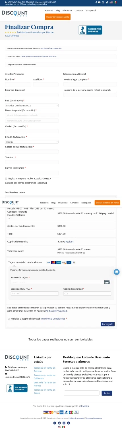 Discount Lots checkout page showing Discount Lots promo code box | Screenshot taken by SimplyCodes community member on Aug 31, 2023