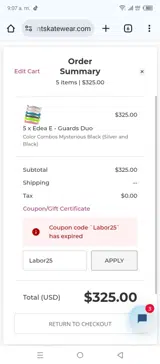 Labor25 coupon verification screenshot