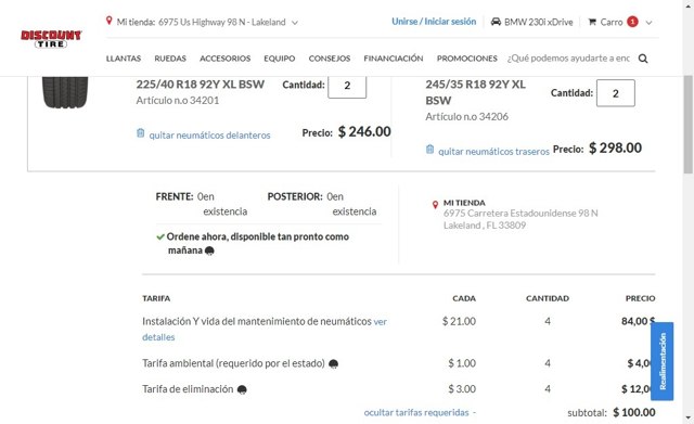 Discount Tire checkout page showing Discount Tire discount code box | Screenshot taken by SimplyCodes community member on Aug 6, 2020