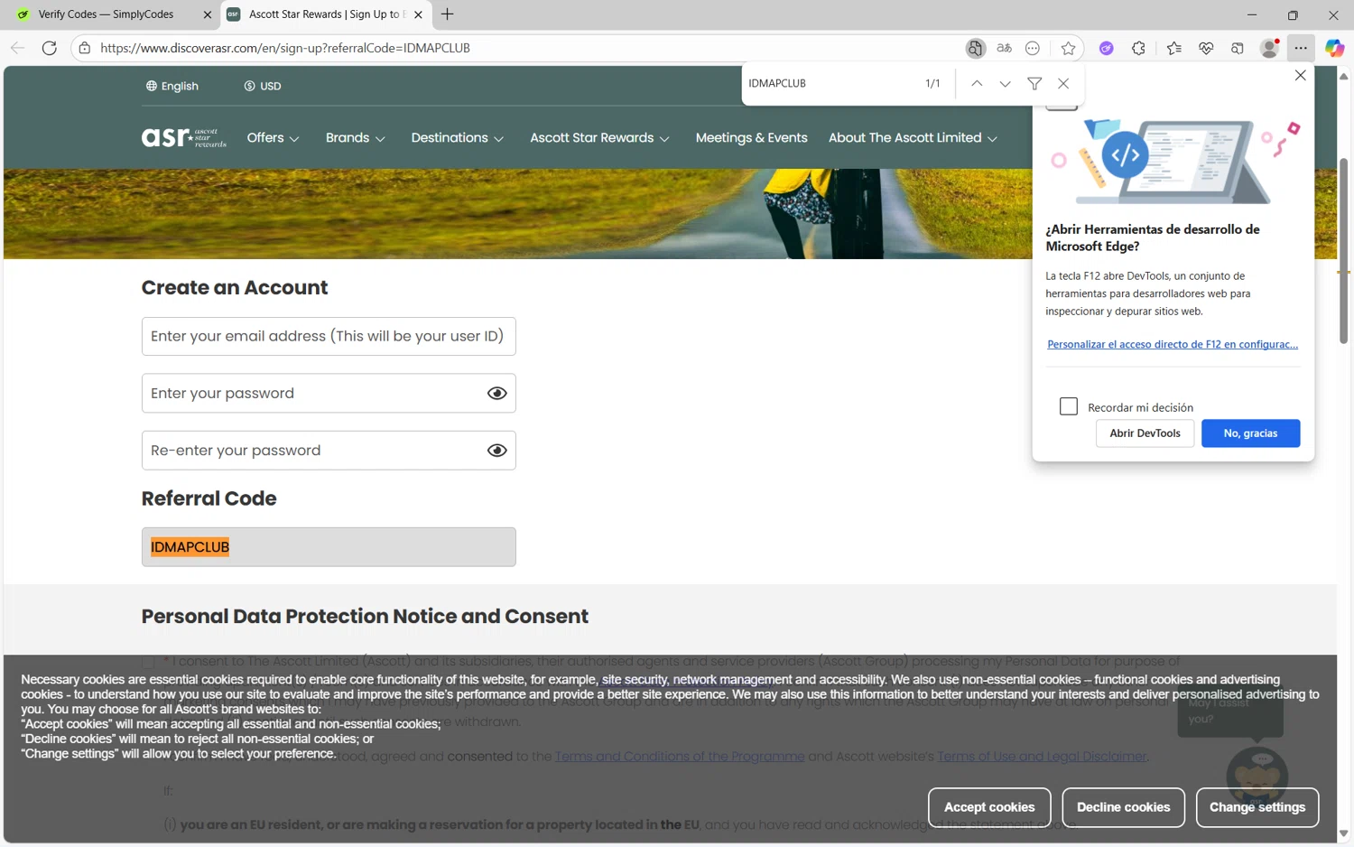 Discover ASR promo code screenshot showing code IDMAPCLUB applied at Discover ASR checkout page. Uploaded by SimplyCodes community member Yuyu12 on Sep 19, 2025