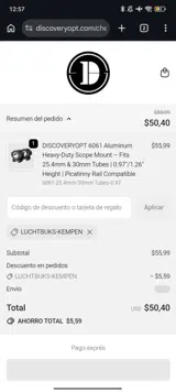 Luchtbuks-Kempen coupon verification screenshot