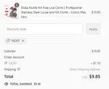 10OFF coupon verification screenshot