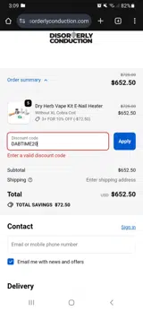 DABTIME20 coupon verification screenshot