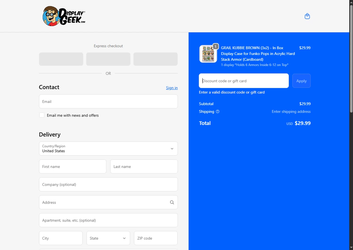 Display Geek discount code screenshot showing code CLEARANCE applied at Display Geek checkout page. Uploaded by SimplyCodes community member BargainSaver8204 on Nov 3, 2025