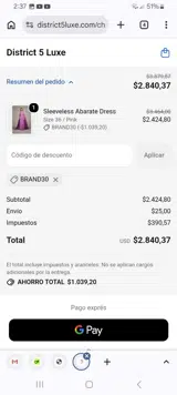 District 5 Luxe coupon verification screenshot