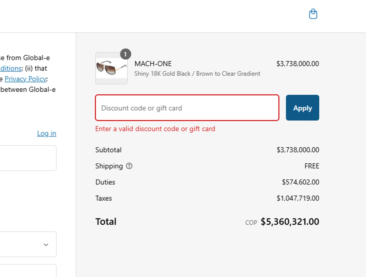 Dita discount code screenshot showing code CUSTOMLENS applied at Dita checkout page. Uploaded by SimplyCodes community member VoucherHero6322 on Jan 12, 2025