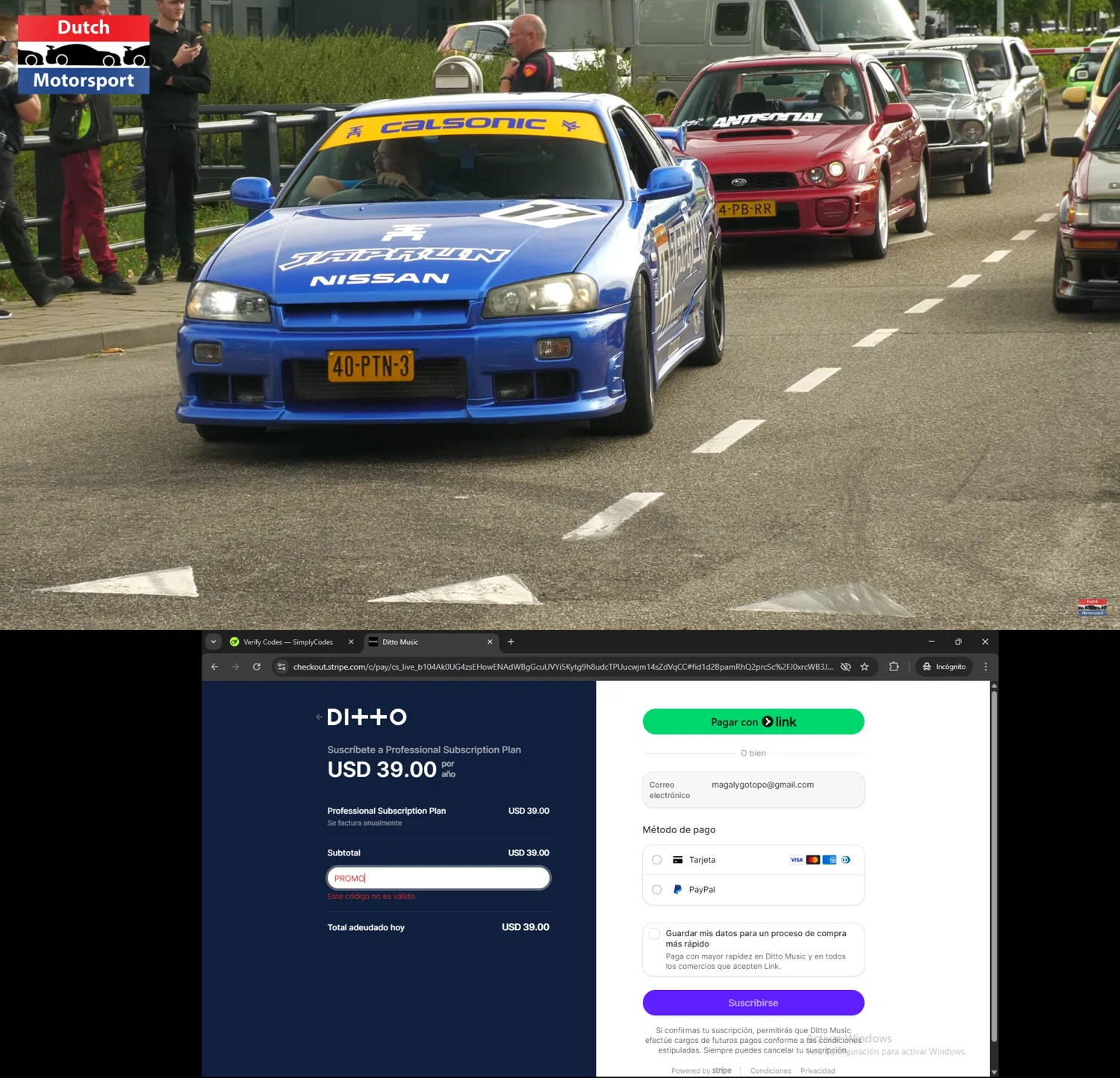Ditto Music promo code screenshot showing code PROMO+ applied at Ditto Music checkout page. Uploaded by SimplyCodes community member CBR600 on Jul 28, 2025