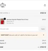 sweetheart coupon verification screenshot