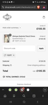 15off coupon verification screenshot