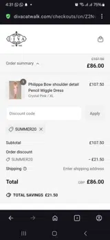 Summer20 coupon verification screenshot