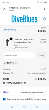 NEW10 coupon verification screenshot