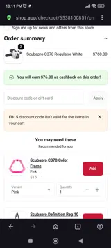FB15 coupon verification screenshot