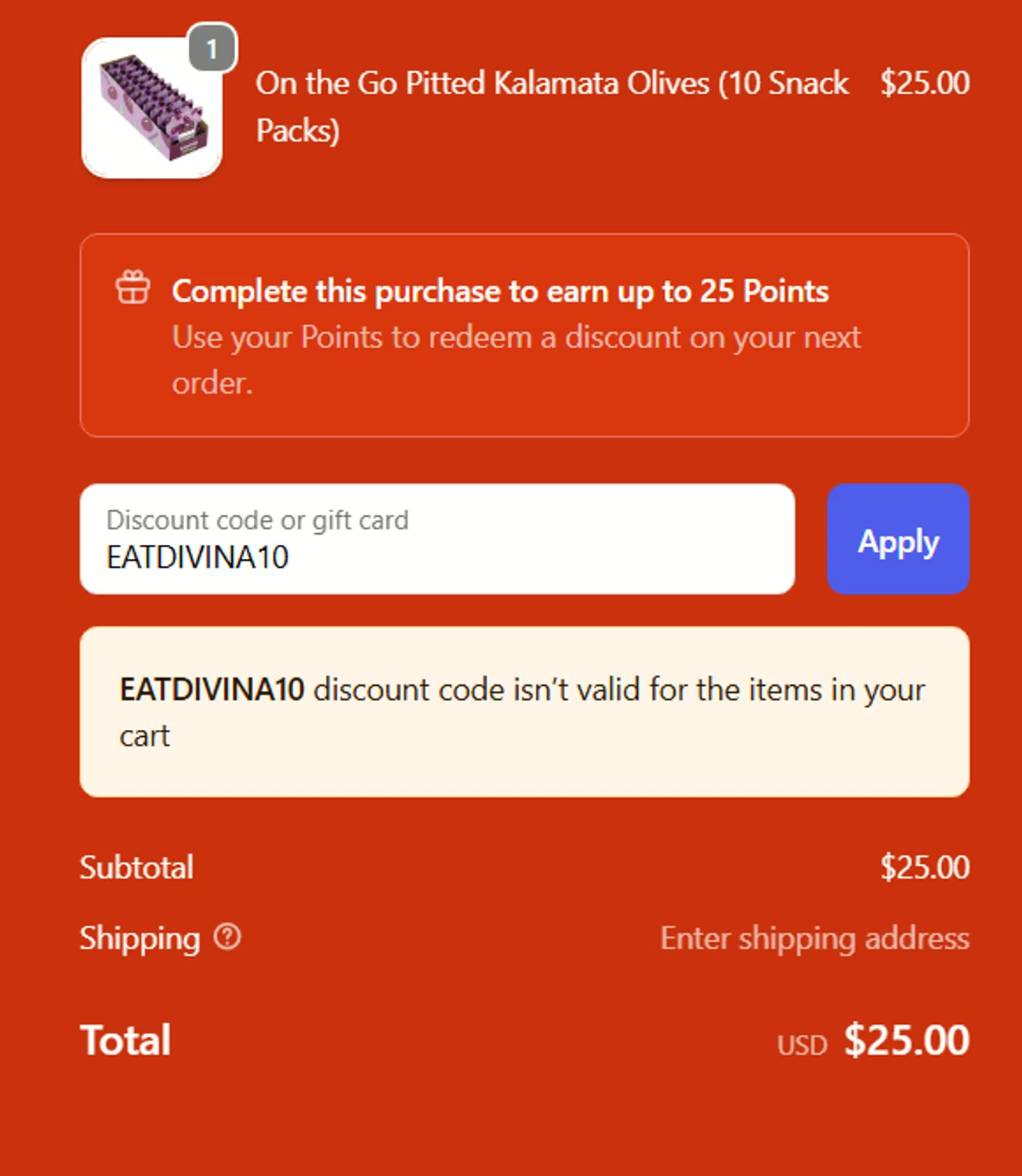 Divina Marketplace promo code screenshot showing code EATDIVINA10 applied at Divina Marketplace checkout page. Uploaded by SimplyCodes community member mangoBajito1543 on Sep 23, 2025