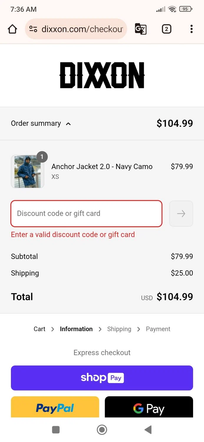 Dixxon Flannel discount code screenshot showing code DIXXONFAM10 applied at Dixxon Flannel checkout page. Uploaded by SimplyCodes community member Ric_alfon on Aug 28, 2025