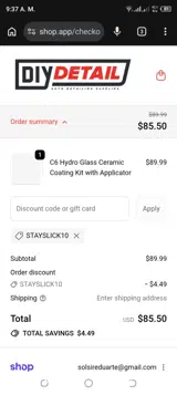 STAYSLICK10 coupon verification screenshot