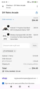 DIY Retro Arcade coupon verification screenshot