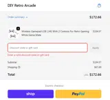DIY Retro Arcade coupon verification screenshot