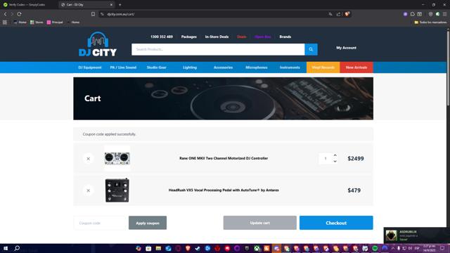 DJ City checkout page showing DJ City promo code box | Screenshot taken by SimplyCodes community member on Sep 14, 2025