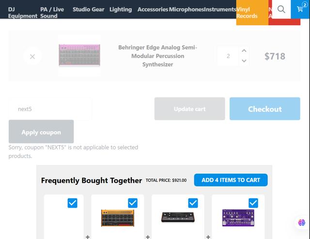 DJ City checkout page showing DJ City promo code box | Screenshot taken by SimplyCodes community member on Aug 16, 2025