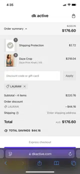 LAURAW coupon verification screenshot