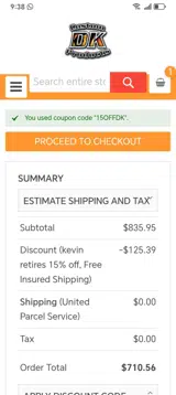 15OFFDK coupon verification screenshot