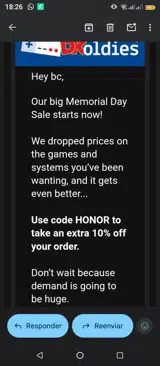 HONOR coupon verification screenshot