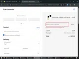 DLA Cosmetics coupon verification screenshot