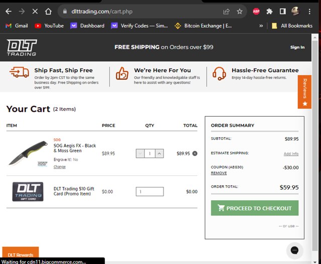 DLT Trading checkout page showing DLT Trading promo code box | Screenshot taken by SimplyCodes community member on Oct 29, 2023