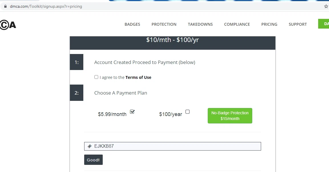 how to use DMCA coupons