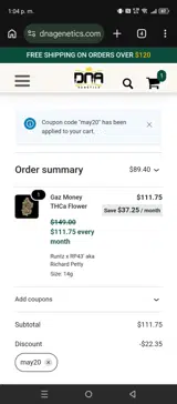 MAY20 coupon verification screenshot