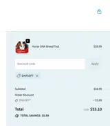 DNASEPT coupon verification screenshot