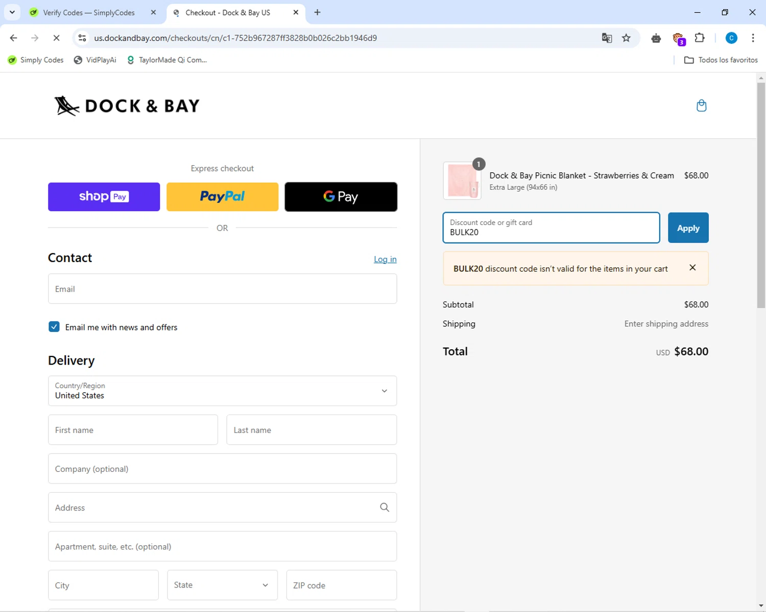 how to use Dock & Bay coupons