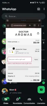Doctor Aromas coupon verification screenshot