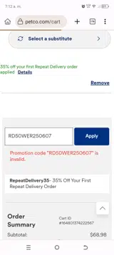RD50WER250607 coupon verification screenshot
