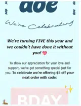 BDAY coupon verification screenshot
