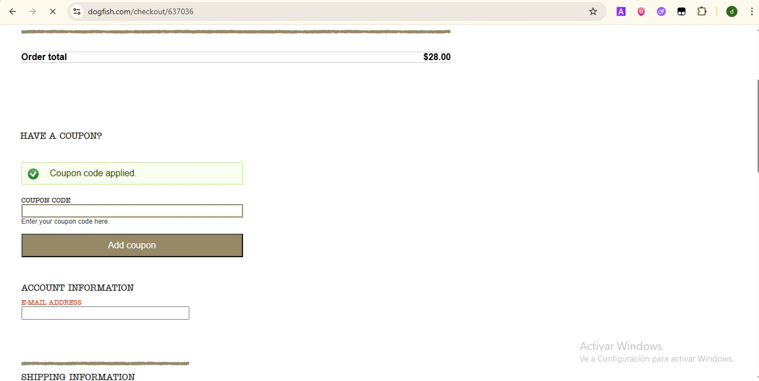 Dogfish Head Brewery promo code screenshot showing code FREEOVER55 applied at Dogfish Head Brewery checkout page. Uploaded by SimplyCodes community member SmartTitan8055 on Jun 7, 2025