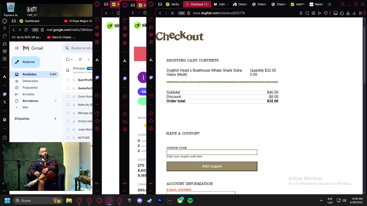 Dogfish Head Brewery checkout page showing Dogfish Head Brewery promo code box | Screenshot taken by SimplyCodes community member on Apr 28, 2025