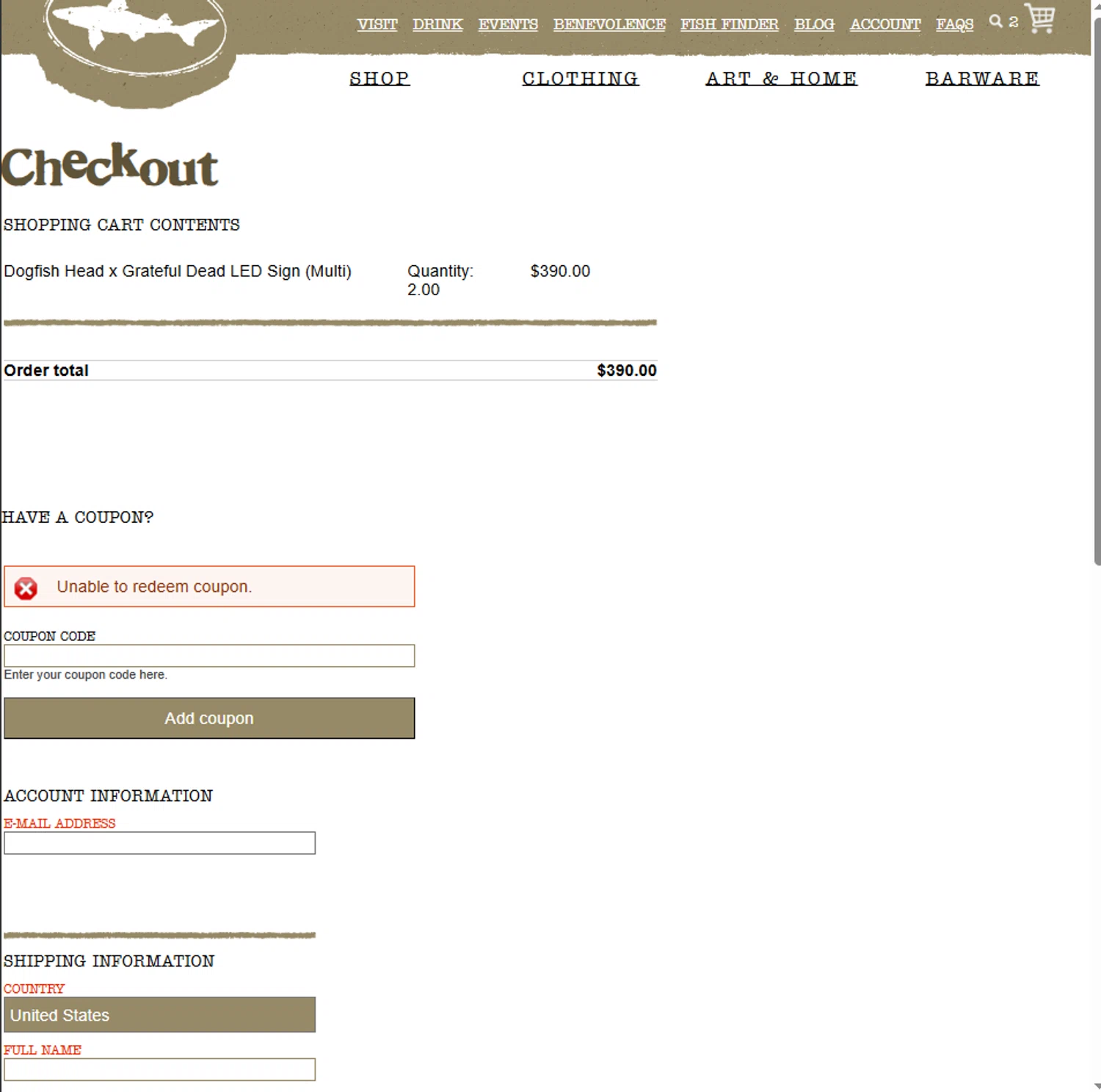 Dogfish Head Brewery promo code screenshot showing code DFHLABORDAY applied at Dogfish Head Brewery checkout page. Uploaded by SimplyCodes community member Frionel_Pessi on Sep 29, 2025