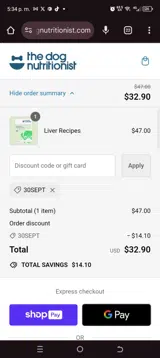 30SEPT coupon verification screenshot