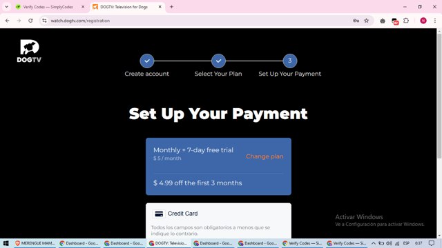 Dogtv checkout page showing Dogtv promo code box | Screenshot taken by SimplyCodes community member on Mar 2, 2025